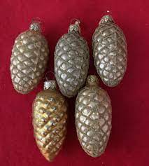 Gold Glass Pinecone Ornaments