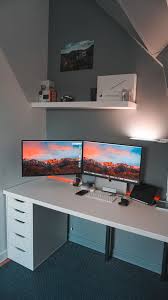 For now i just finish the exterior part and some interior as shown in the pictures. 2 Black Flat Screen Computer Monitor On White Wooden Desk Photo Free Furniture Image On Unsplash