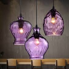 Industrial Retro Purple Pendant Light With Three Lights Pendant Light Purple Lighting Modern Ceiling Light