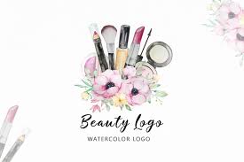 premade beauty logo watercolor makeup logo