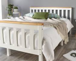 pacific solid wood white bed frame
