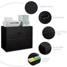 2 drawer black file cabinet
