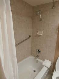 The custom fitted bathtub is then cut to fit your walls and. Bathtub Shower In Bathroom Picture Of Best Western Plus Casino Royale Las Vegas Tripadvisor