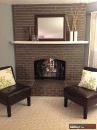 grey painted brick fireplace painted