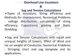 Overhead Line Insulators Sag And Tension Calculations