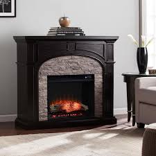 Touch Panel Electric Fireplace In Ebony