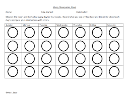 Free Phases Of The Moon Tracking Chart 1st And 2nd Grades