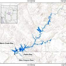 map of lake powell glen canyon dam