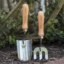 Garden Tool Set Engraved Steel Fork