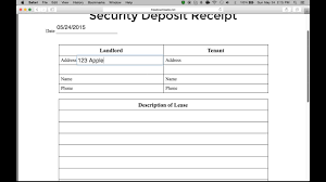 How To Write A Security Deposit Receipt Form Pdf Word