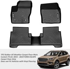 Heel pad — accurately applied using the same method as the oem. Coolshark Ford Escape Floor Mats Tpe Rubber All Weather Carpet Floor Mats For Cars 2015 2019 Ford Escape Front And Rear Rows Full Set Floor Liners Included Black Buy Online In Bahamas At Bahamas Desertcart Com Productid
