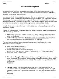 Each of these worksheets has been designed to print out on a single sheet of a4 or us letter size paper. Reflective Listening Skills Worksheet For 6th 12th Grade Lesson Planet
