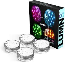 Amazon Com Efx Premium Submersible Led Lights With Remote 4 Pack Multicolor Waterproof Led Light For Indoors Outdoors Waterproof Led Lights Submersible For Decorating Events Garden Patio Pool Hot Tubes