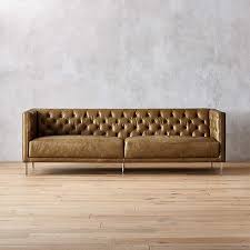 savile leather tufted modern sofa