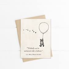 Winnie the Pooh Quote Nobody Can Be Uncheered With a Balloon - Etsy