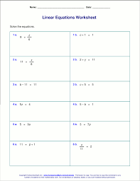 free worksheets for linear equations