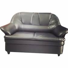 modern black leather two seater sofa