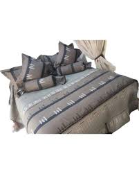 7 piece embroidered comforter set for