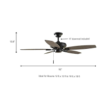 Indoor Outdoor Matte Black Ceiling Fan