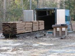 drying wood in a shipping container kiln