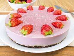 Gluten Free Vegan Strawberry Cheesecake gambar png