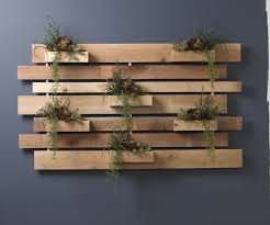 wooden slat wall with succulents