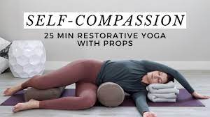 restorative yoga with props for self