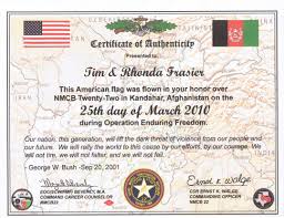 High receives american flag flown over base in. Flag Flown Over Afghanistan Certificate Special Gift I Received From Afghanistan Todd Allen Filled Out A Pink Card Formally The Flag Flying Fee Card To Attach Flags Are