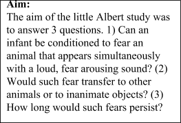 Chapter    Learning Case Study  The Little Albert ExperimentThe     Exploring Psychology 