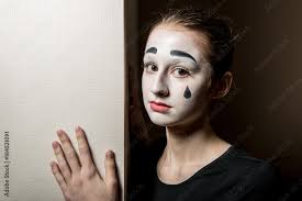 sad mime the with makeup of the