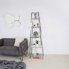 loko steel and glass 5 shelf unit 569