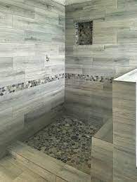 sliced bali ocean pebble tile shower