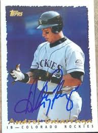 5.0 из 5 звездоч., исходя из 8 оценки(ок) товара(8). Andres Galarraga Signed 1995 Topps Baseball Card Colorado Rockies Pastpros