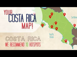 costa rica map top 10 highlights in