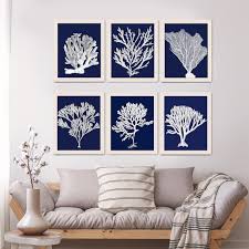 Coastal Wall Art Set Of 6 White Cs