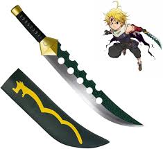 Amazon.com : Yongli Sword The Seven Deadly Sins Meliodas' Demon Sword  Lostvayne Japanese Game Anime Cosplay Replica Carbon Steel Sword : Sports &  Outdoors