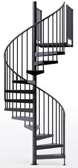 mylen stairs condor black interior 60in diameter fits height 102in 114in 2 42in tall platform rails spiral staircase kit