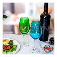 whole colorful spray wine glasses