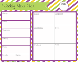Free Menu Cleaning And Planning Printables