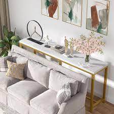 Byblight Turrella 70 9 In Wood Gold Long Console Table Modern Behind Sofa Couch Narrow Skinny Hallway Table