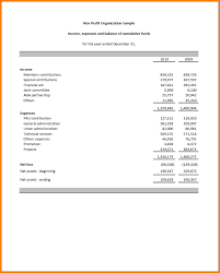 Financial Statement Template For Nonrofit Organization And