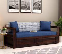 riota sheesham wood sofa bed with