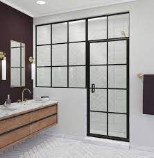 Art Deco Grid Shower Doors