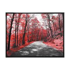 Patch In Red Forest Wall Art Linen