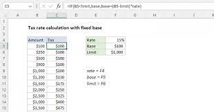 tax rate calculation with fixed base