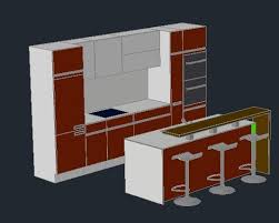 kitchen 3d dwg model for autocad