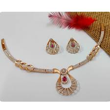 rose gold necklace set jewelxy 207051