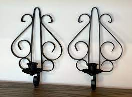 Candle Holders Vintage Pair Of Wrought