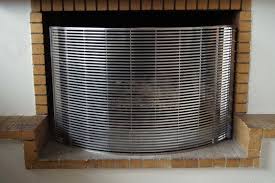 Curved Fireplace Screen Stainless Steel
