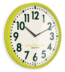 Large Retro Limelight Wall Clock In Lime
